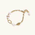 Pulsera de Cadena con Perla Dorada