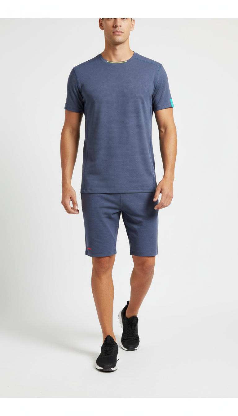 playera athleisure azul grafito