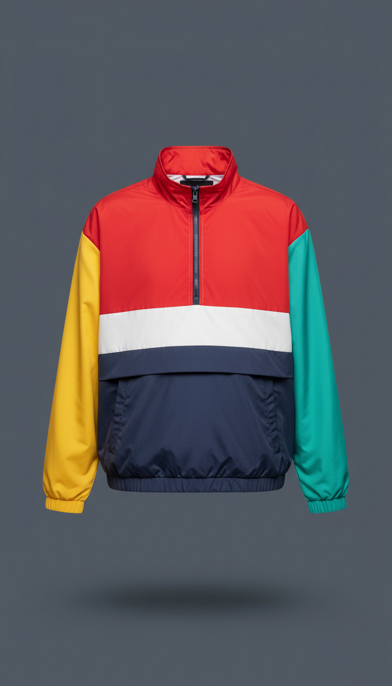 rompevientos colorblock sintético
